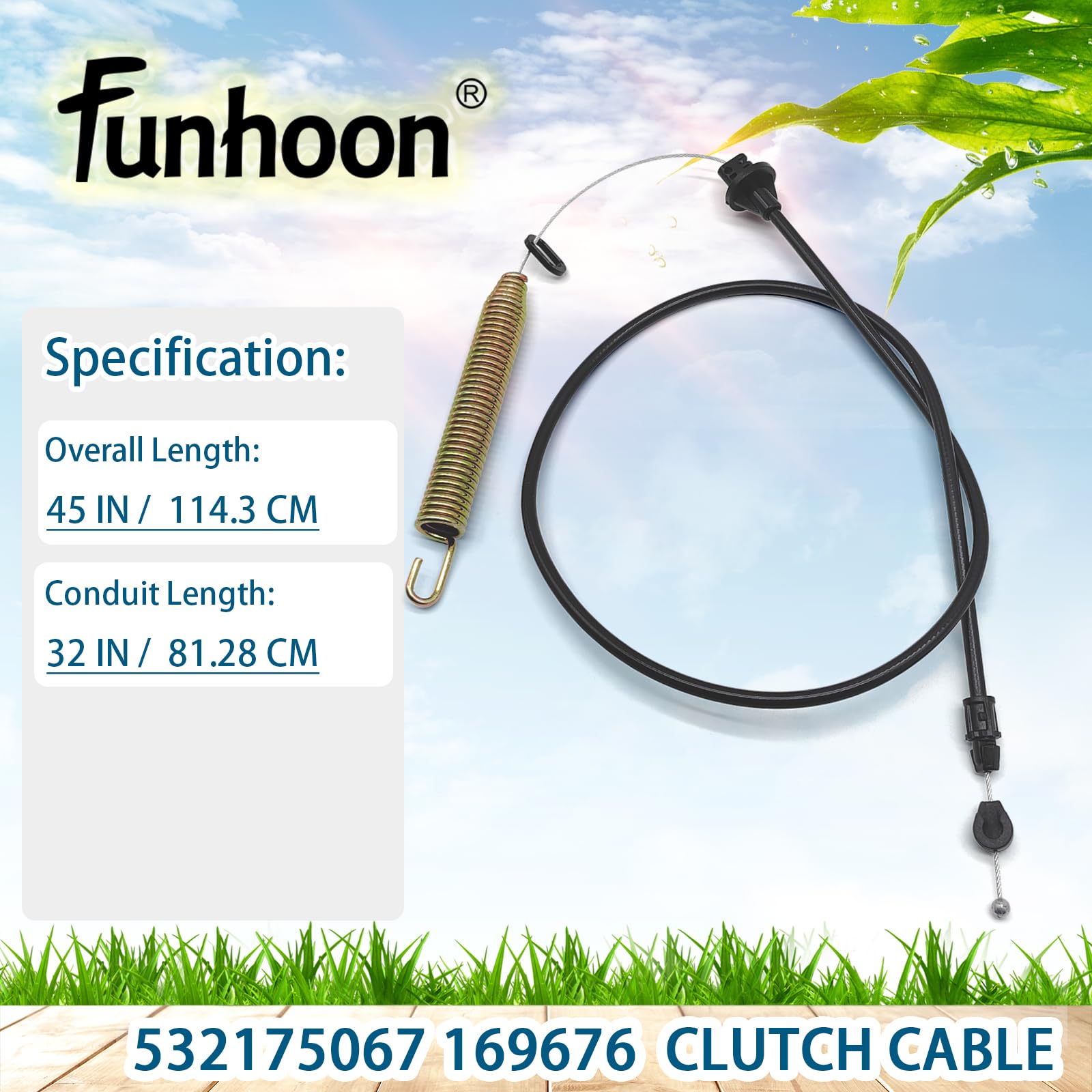 Closeup of Funhoon clutch cable showing durable construction