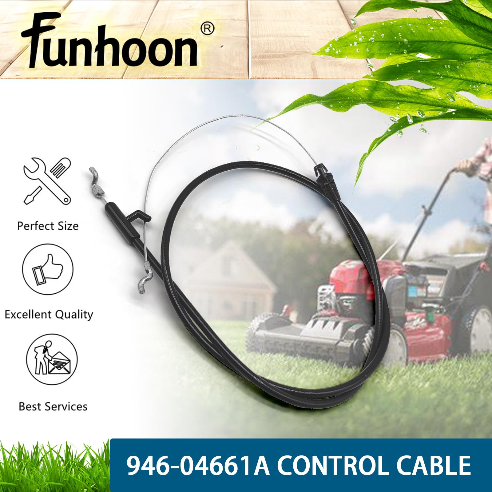Image illustrating easy installation steps for the Funhoon control cable.