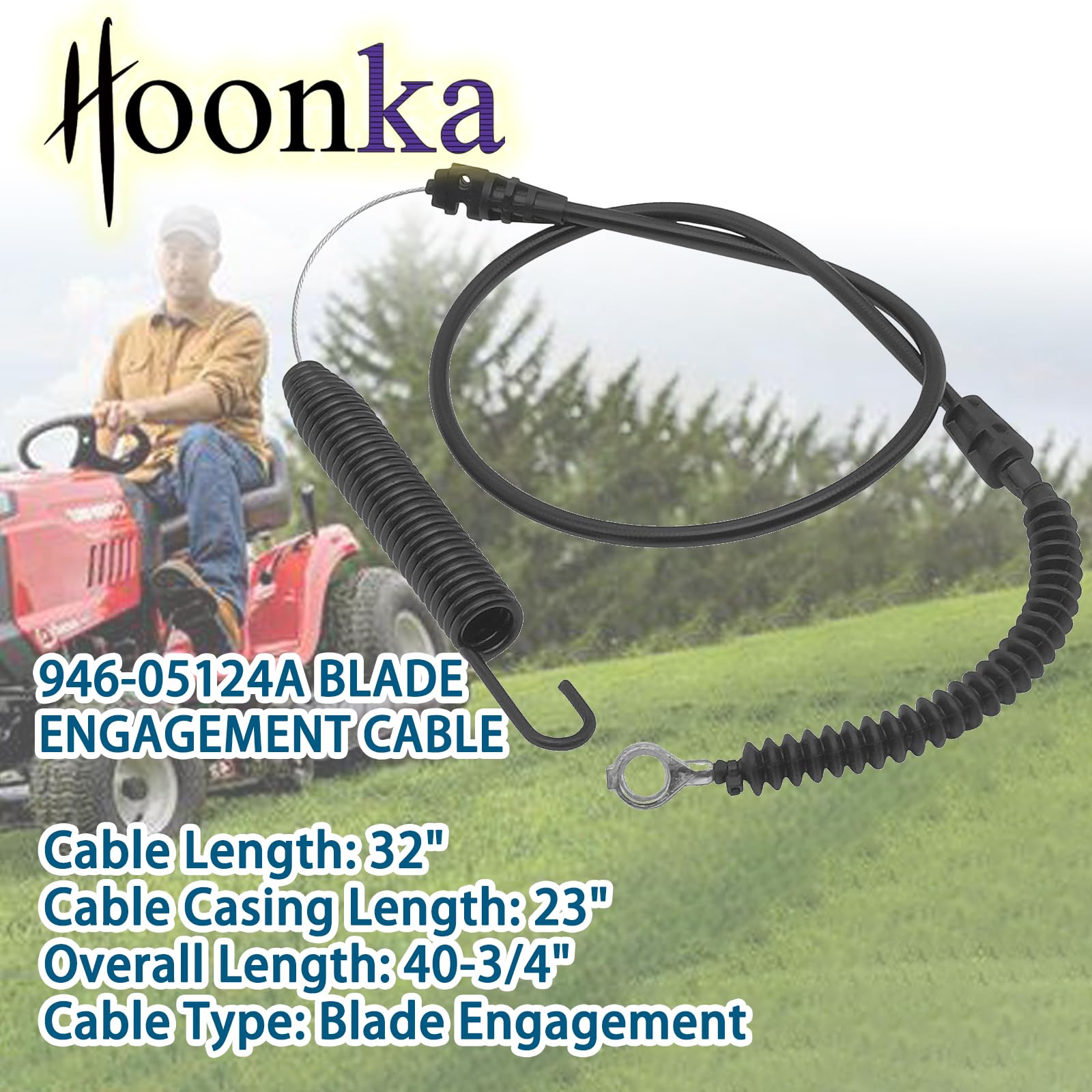 Funhoon blade engagement cable with sheath demonstrates durable construction for long mowing sessions