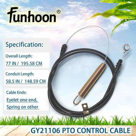 Funhoon GY21106 PTO cable with spring end for smooth throttle control