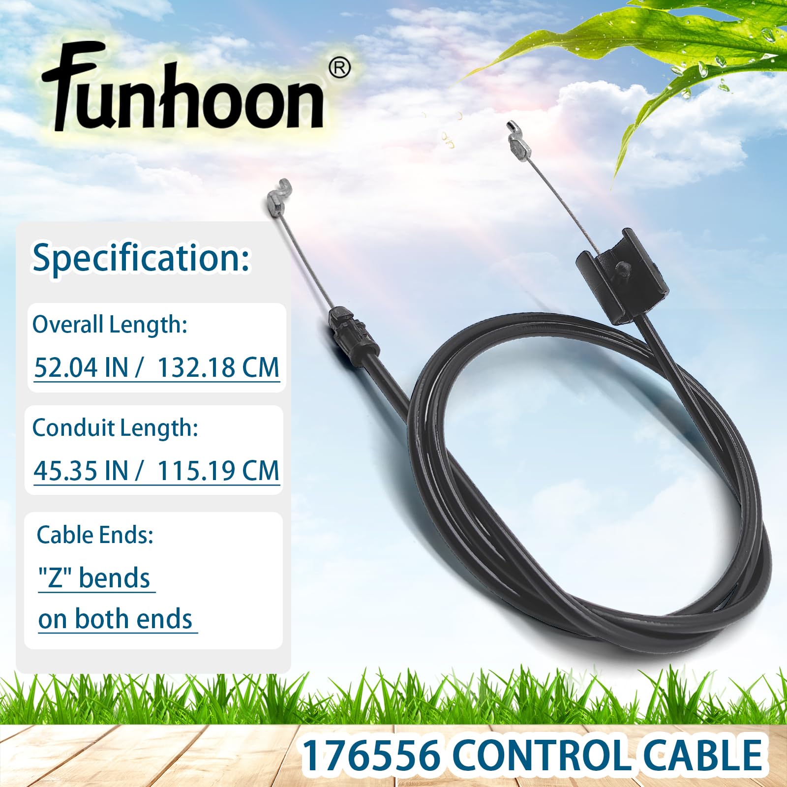 Funhoon throttle cable with Z-bend ends improves installation across Craftsman and Husqvarna