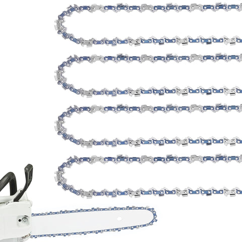 FUNKYWOO 4-pack 18-inch chain ready for smoother cuts and quick replacements.