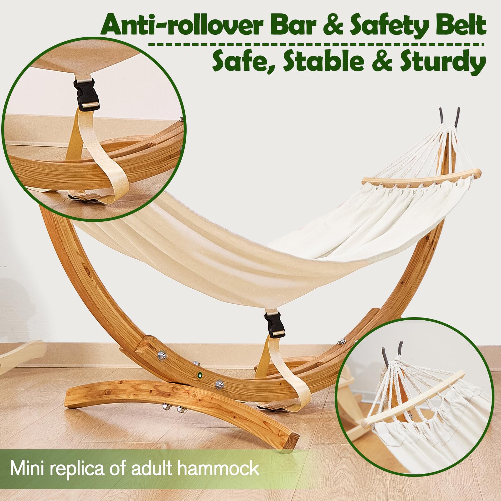 FUNLIO premium steel hooks securely attach the cloth to the stand.