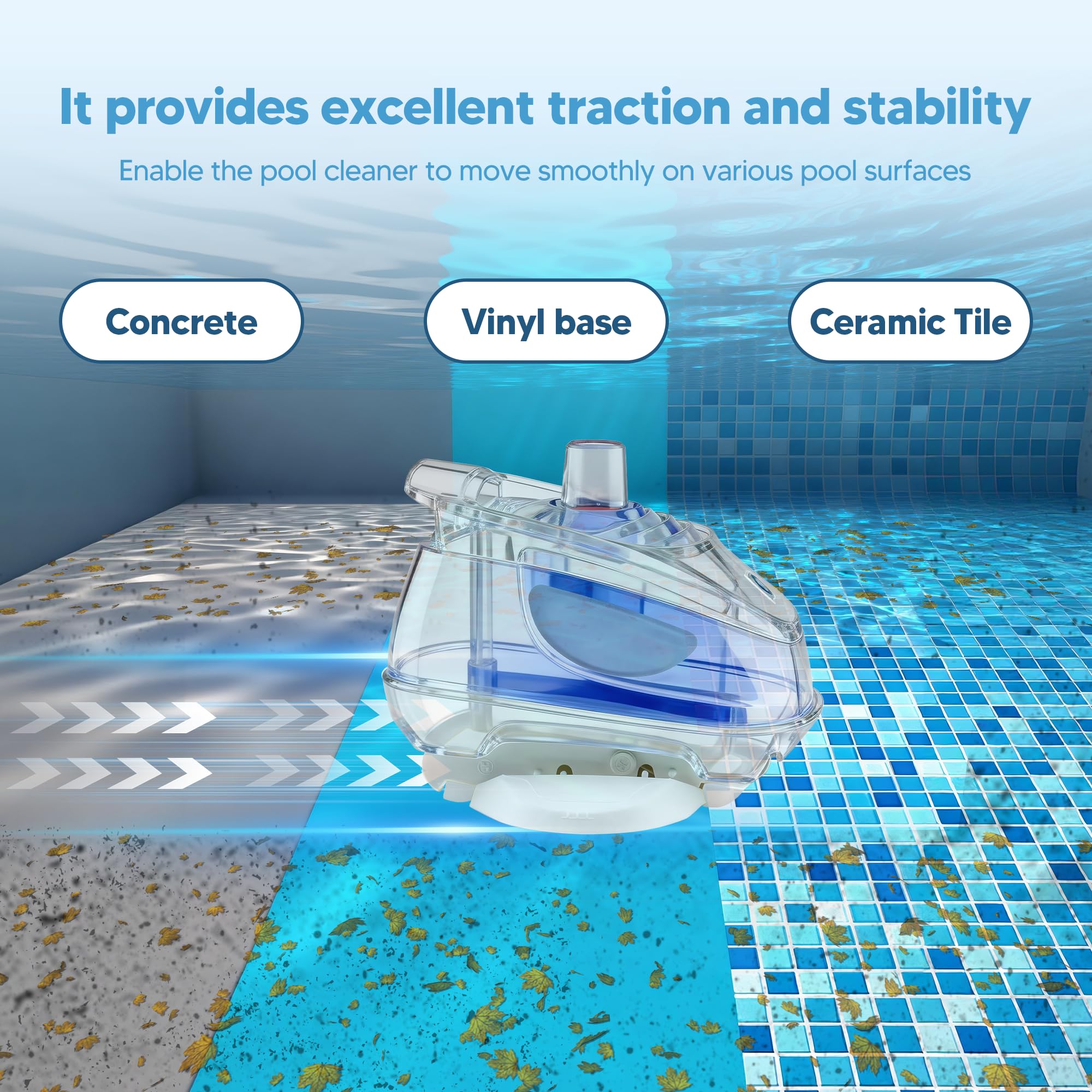 Funmit AXV414P pod shoes on pool floor improve traction