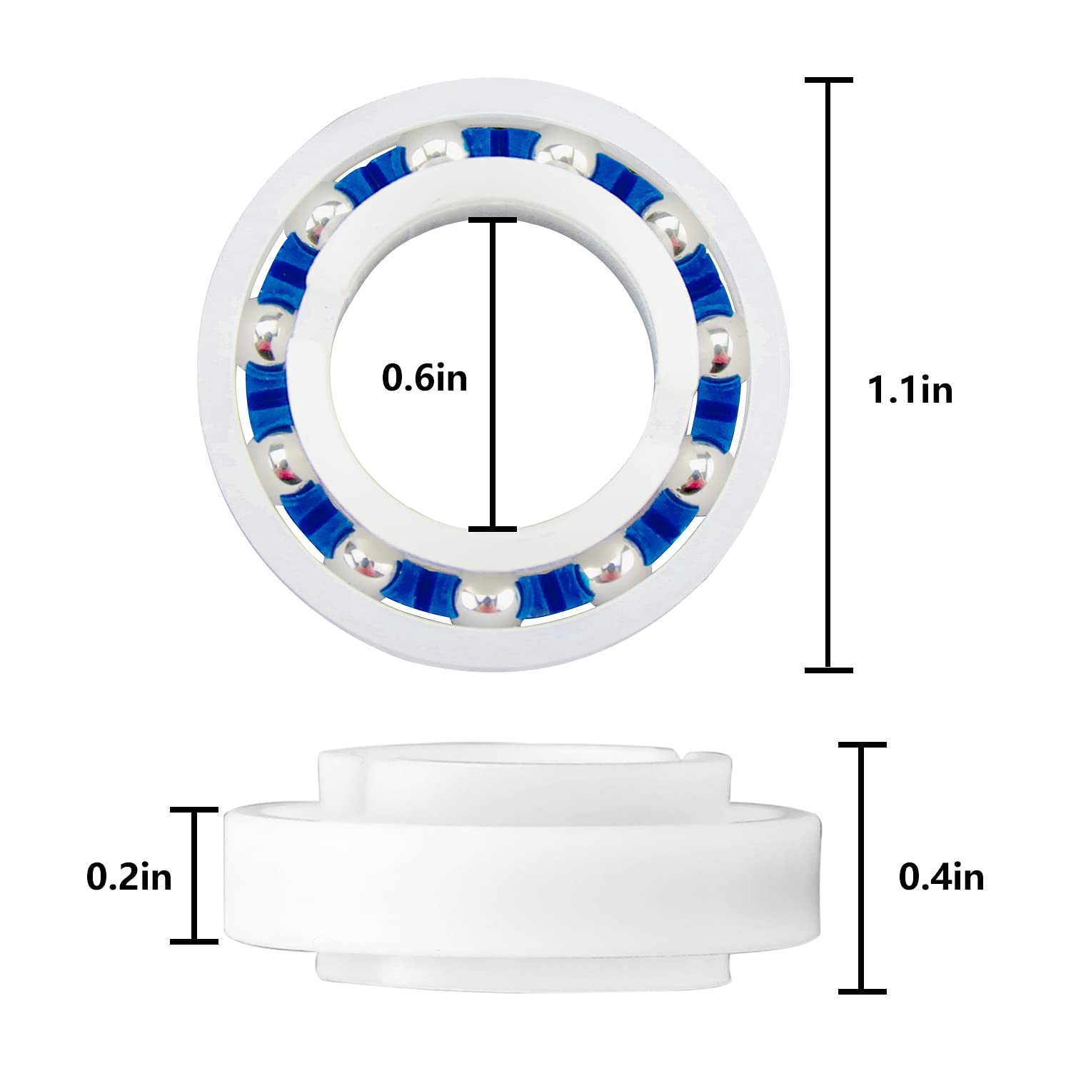 Oxidation-resistant plastic body of Funmit C60 bearing for durable pool use