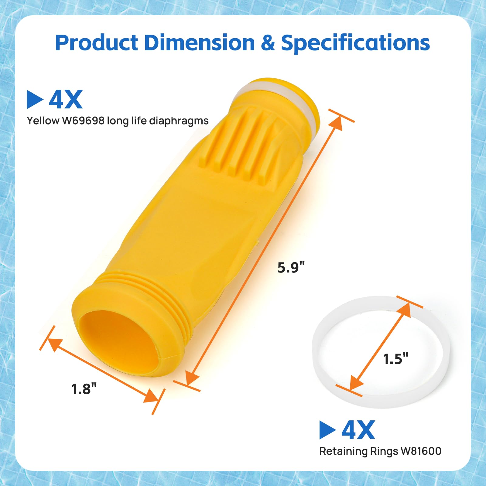 Easy 30-second install—no tools needed for diaphragm replacement