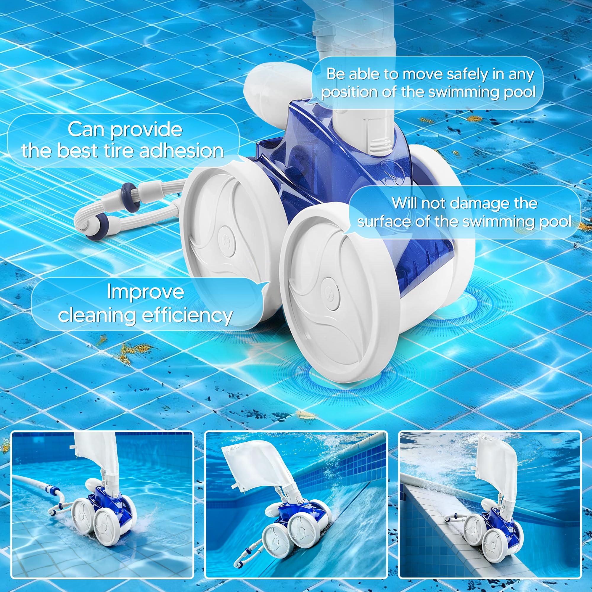 Funmit C10 tire boosts traction for efficient pool cleaning