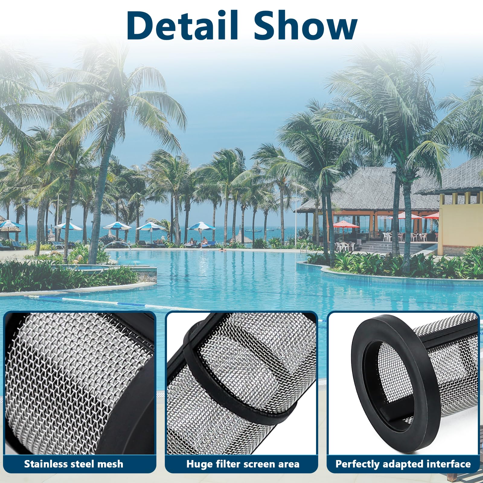 Funmit in-line filter screen 48-222 side view—durable stainless steel mesh