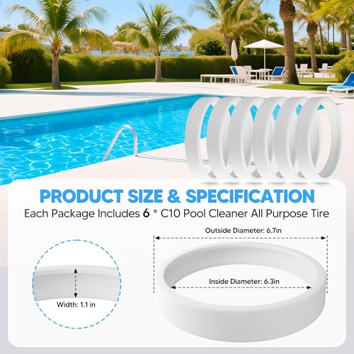 Funmit C10 tire compatible with Polaris Vac-sweep 280 for smoother cleaning