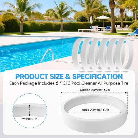 Funmit C10 tire compatible with Polaris Vac-sweep 280 for smoother cleaning