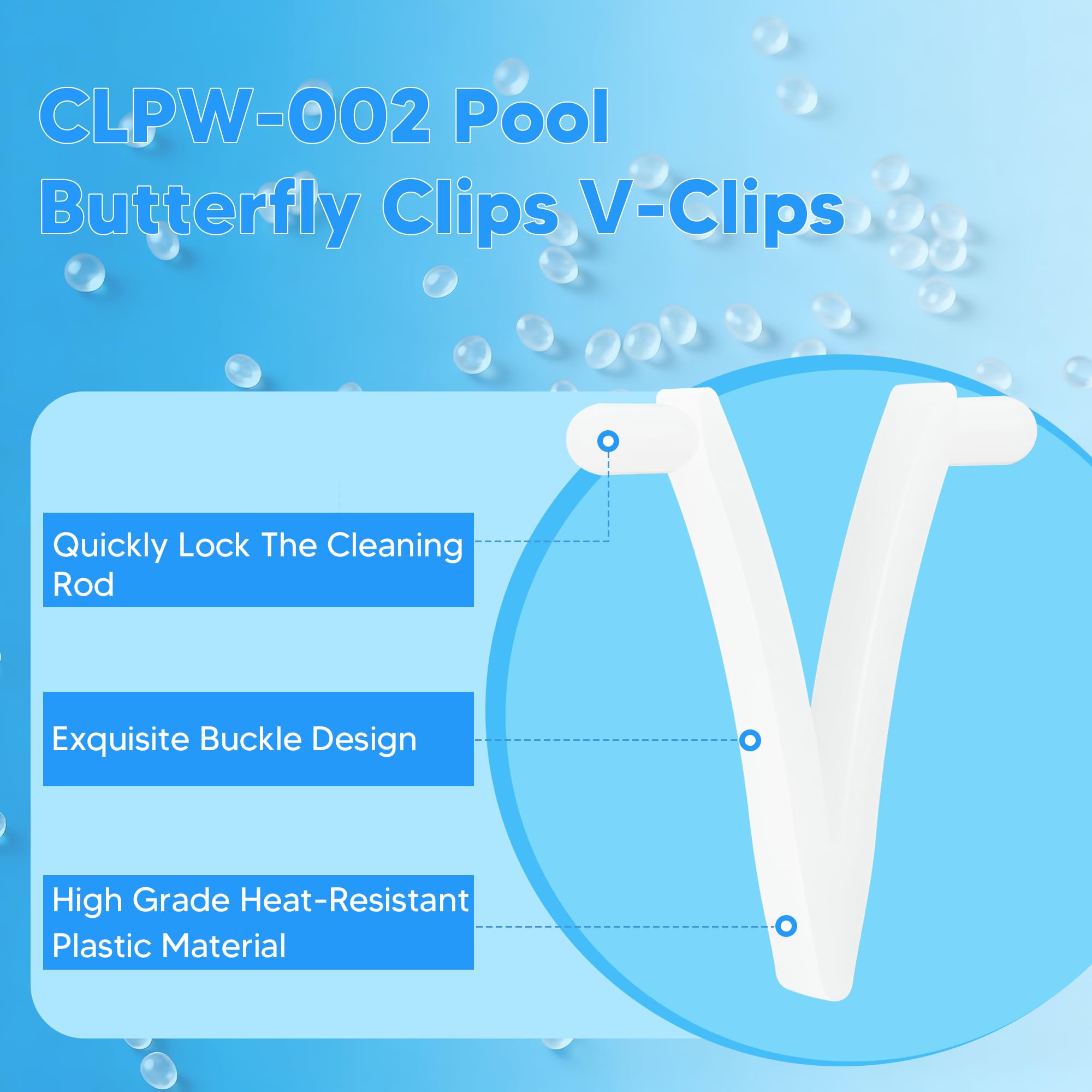 Funmit skimmer net clip attachment keeps nets firmly attached.