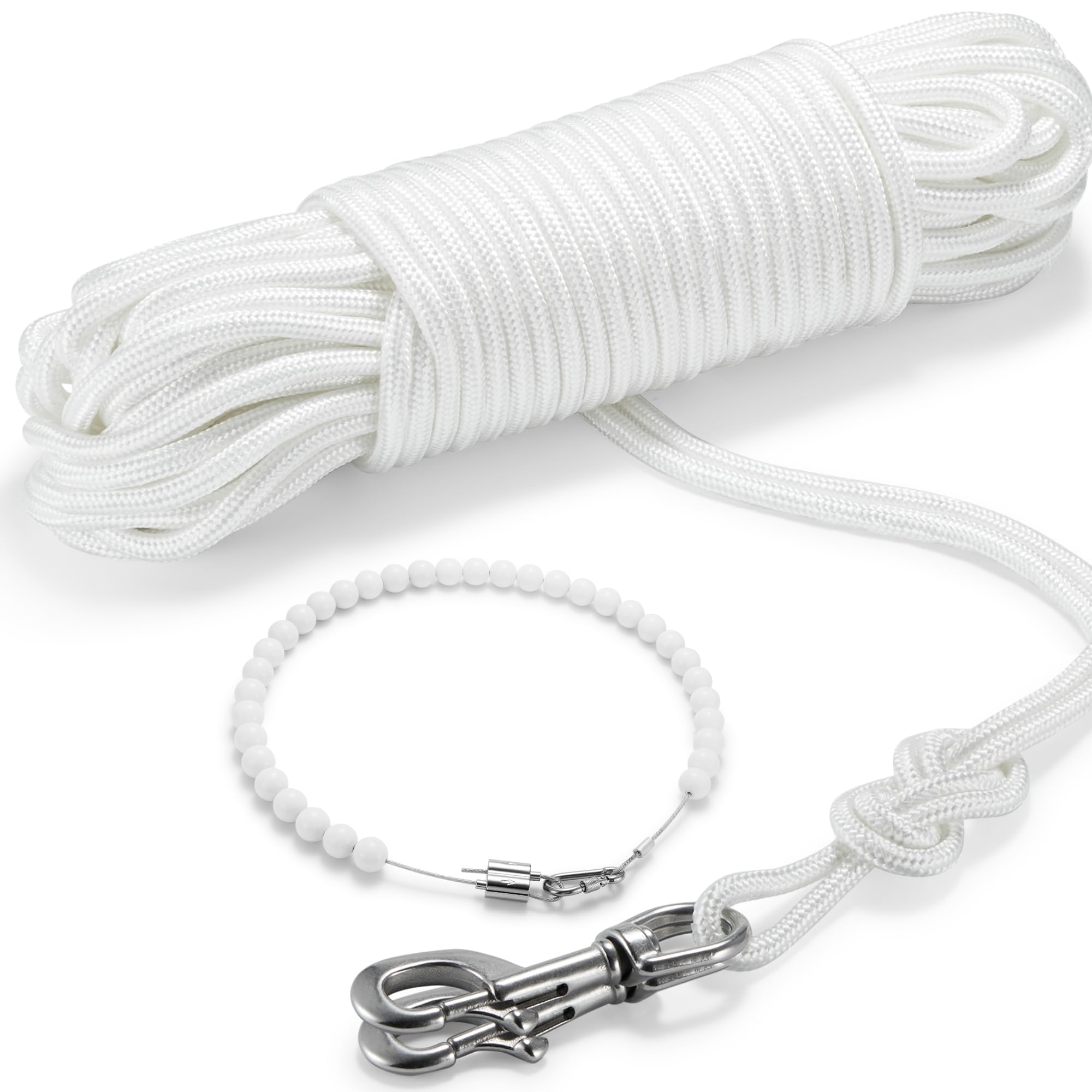 FUNNANS flag rope kit 3/8in 100ft for durable flag displays in windy conditions.