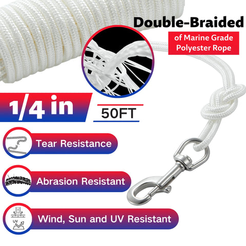 FUNNANS marine-grade polyester rope resists sun and wind for long-lasting flags