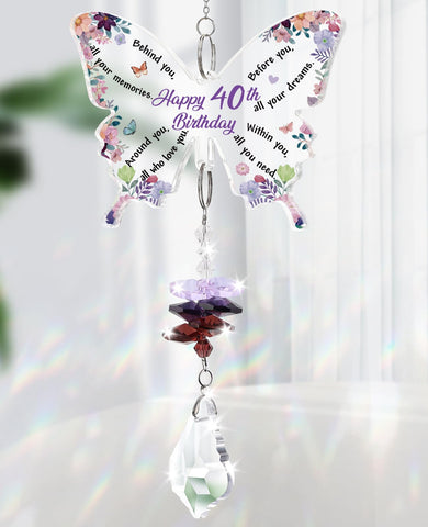 Funnli crystal butterfly suncatcher sparkling in sunlight to brighten a room