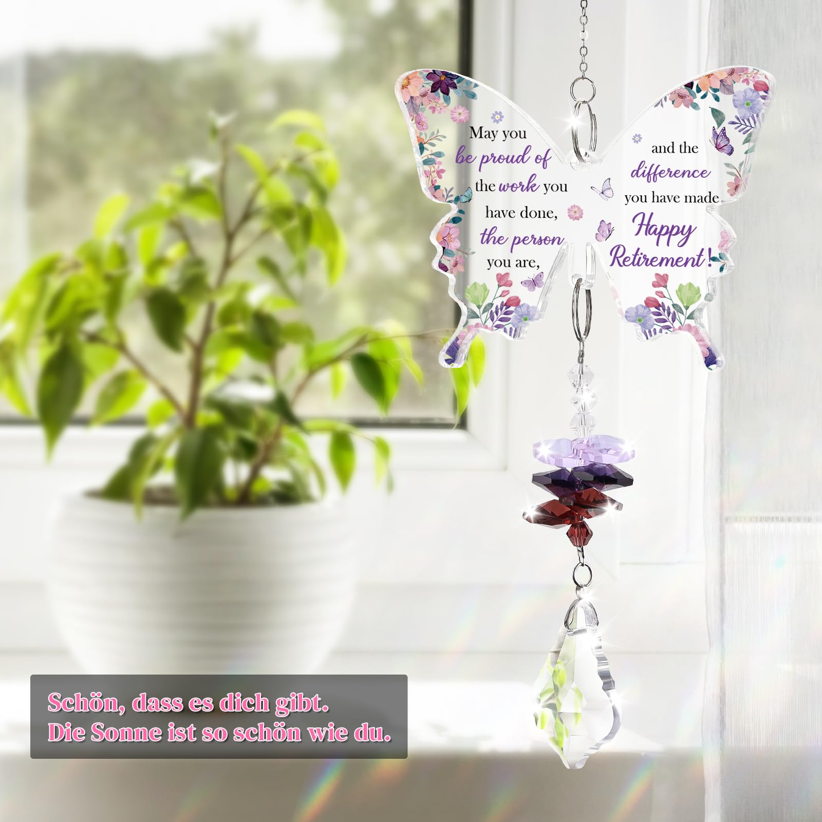 Funnli window decor for home or office with shimmering light