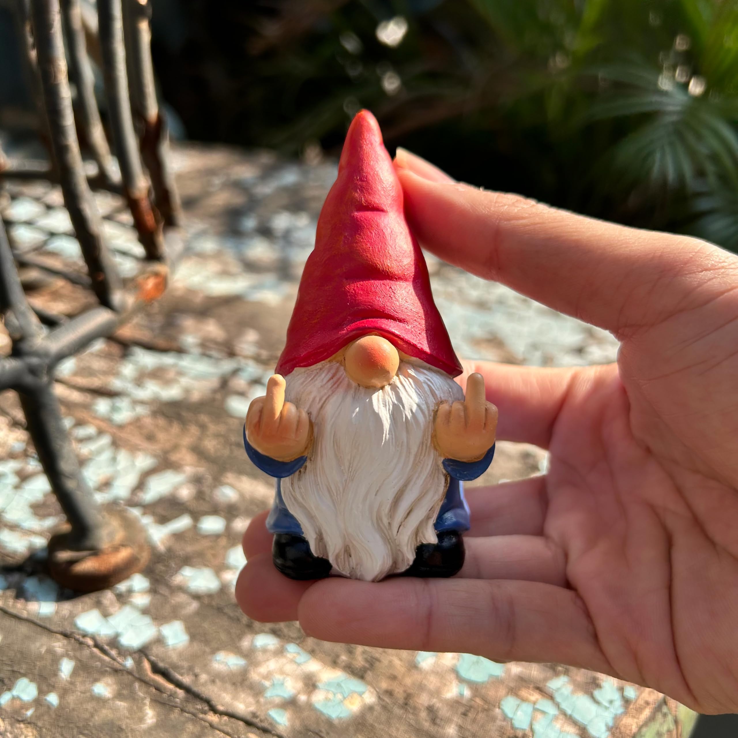 Funny gag gift idea for garden lovers featuring the Middle Finger Gnome.