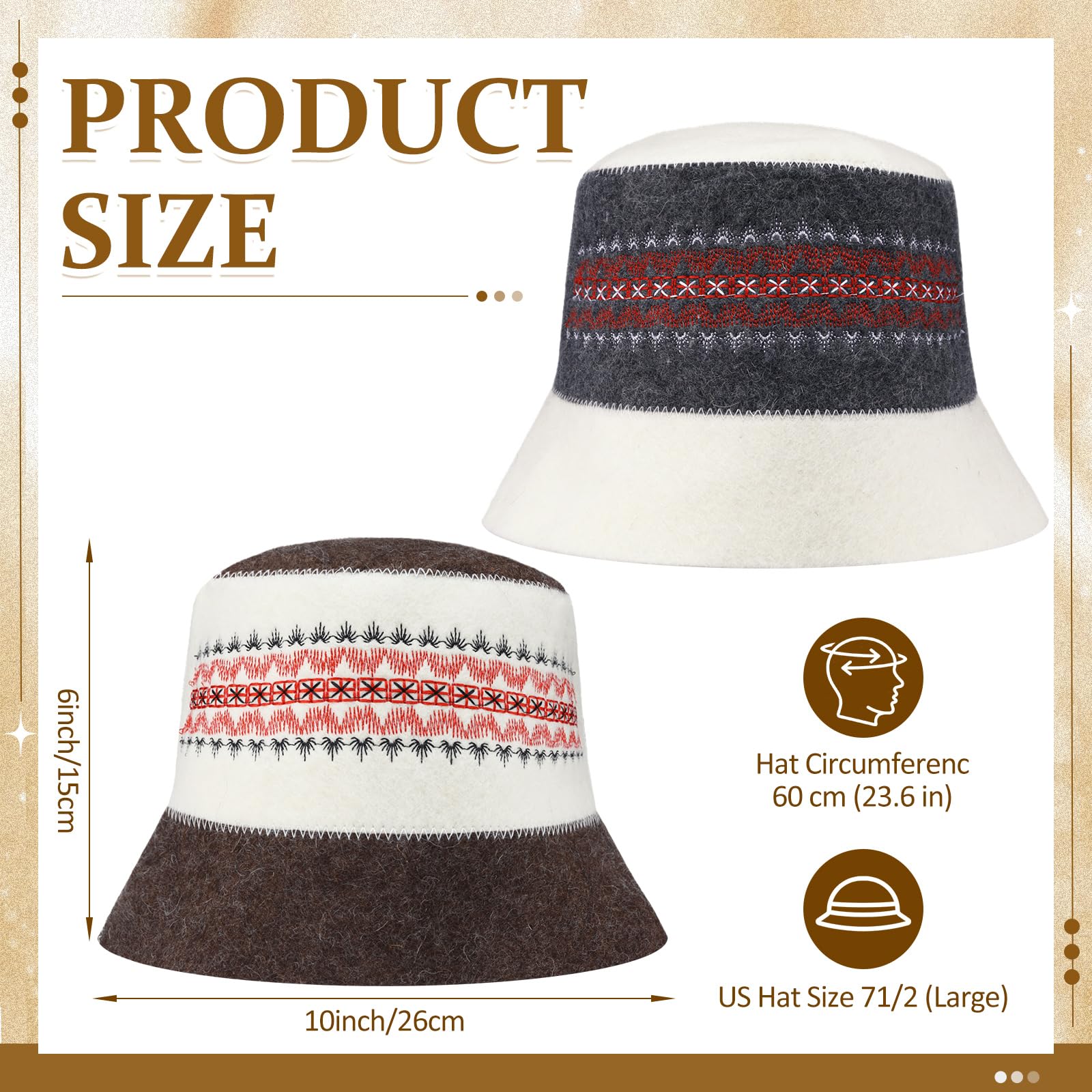 Funnysoft wool sauna hat natural wool texture provides warm, lightweight comfort.