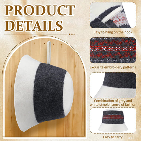 Funnysoft wool sauna hat two-piece bundle ideal for gifting and versatile use.