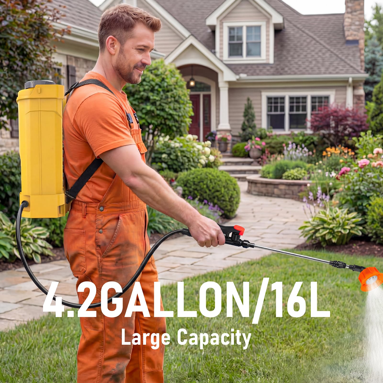 Funnywhale sprayer ergonomic straps reduce fatigue during extended spraying.