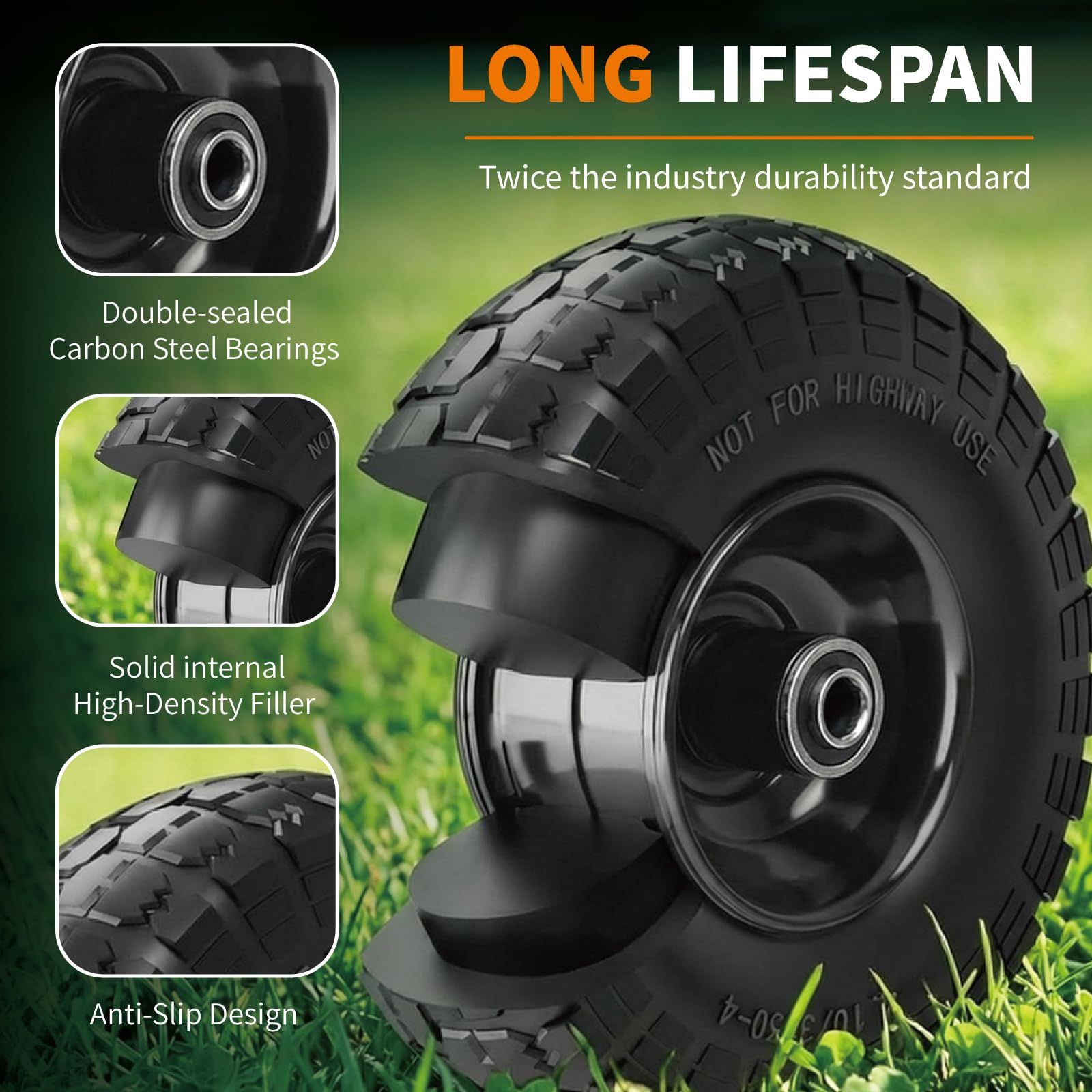 FunPaxido flat-free tires reduce maintenance by avoiding air inflation and punctures