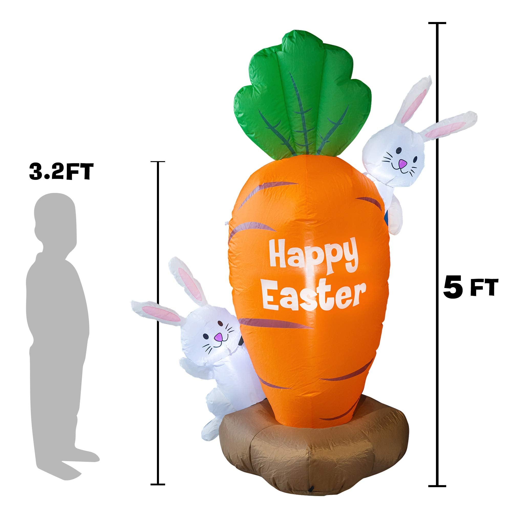 FUNPENY built-in blower inflates quickly, keeping the carrot upright