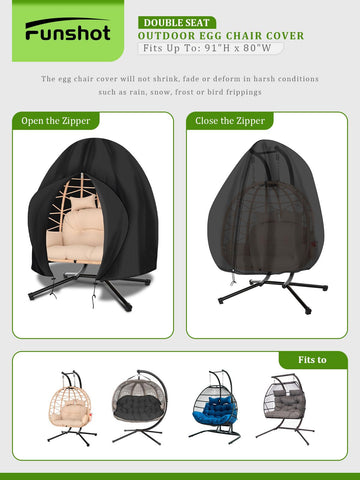 Funshot cover fits up to 91 inches high and 80 inches wide.