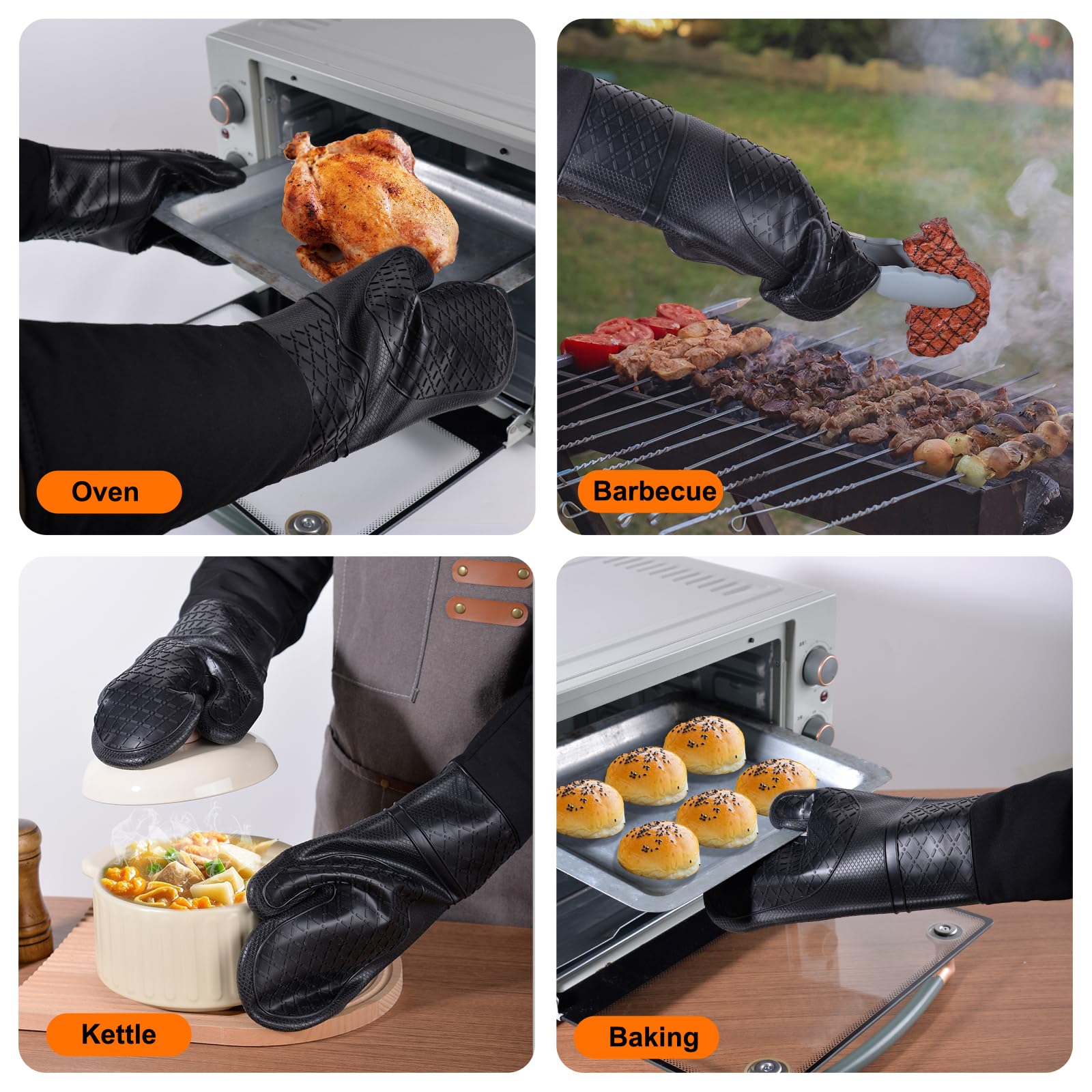FunSiltasy BPA-free, food-grade mitts ensure safe contact with cookware.