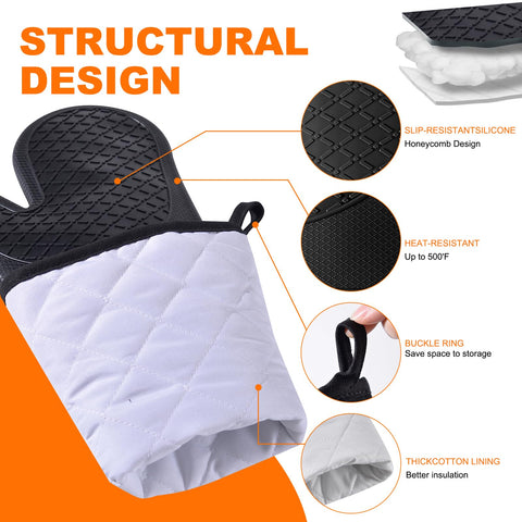 FunSiltasy 20-inch mitt with wrist guard protects forearms during oven access.