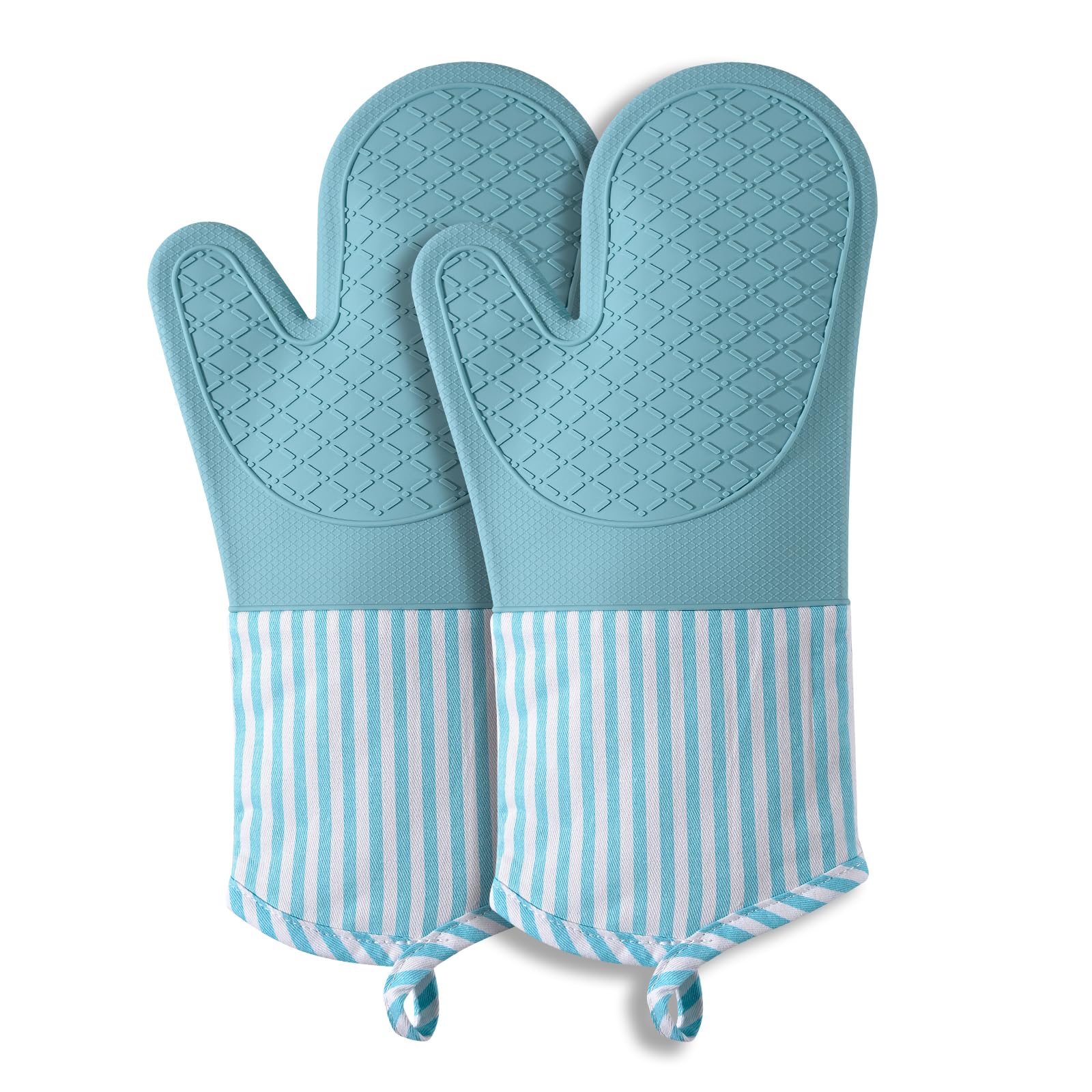 FunSiltasy silicone oven mitts show grip texture for secure cooking.