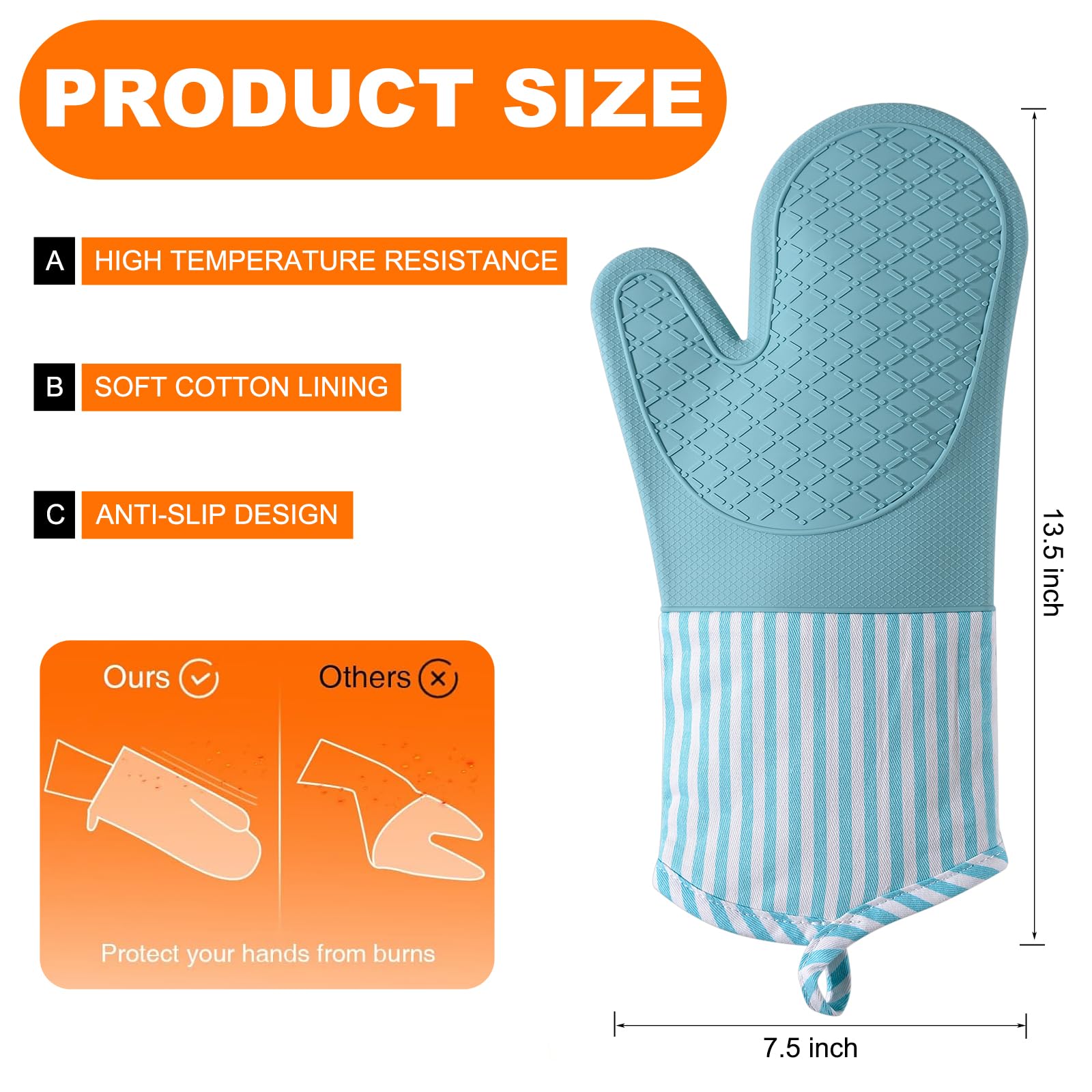 FunSiltasy mitts demonstrate waterproof, stain-resistant protection.