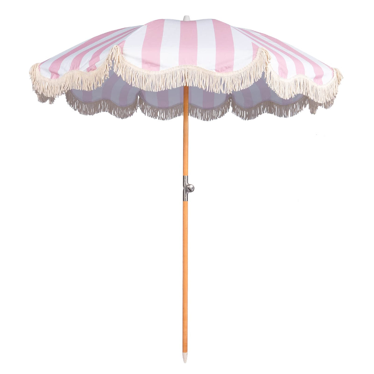 Funsite 6.5ft boho umbrella pink stripe with tilt for all-day shade