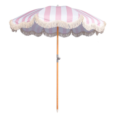 Funsite 6.5ft boho umbrella pink stripe with tilt for all-day shade