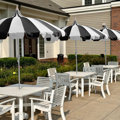 Funsite umbrella pole detail reveals heavy-duty 1.5 inch diameter for strong support.