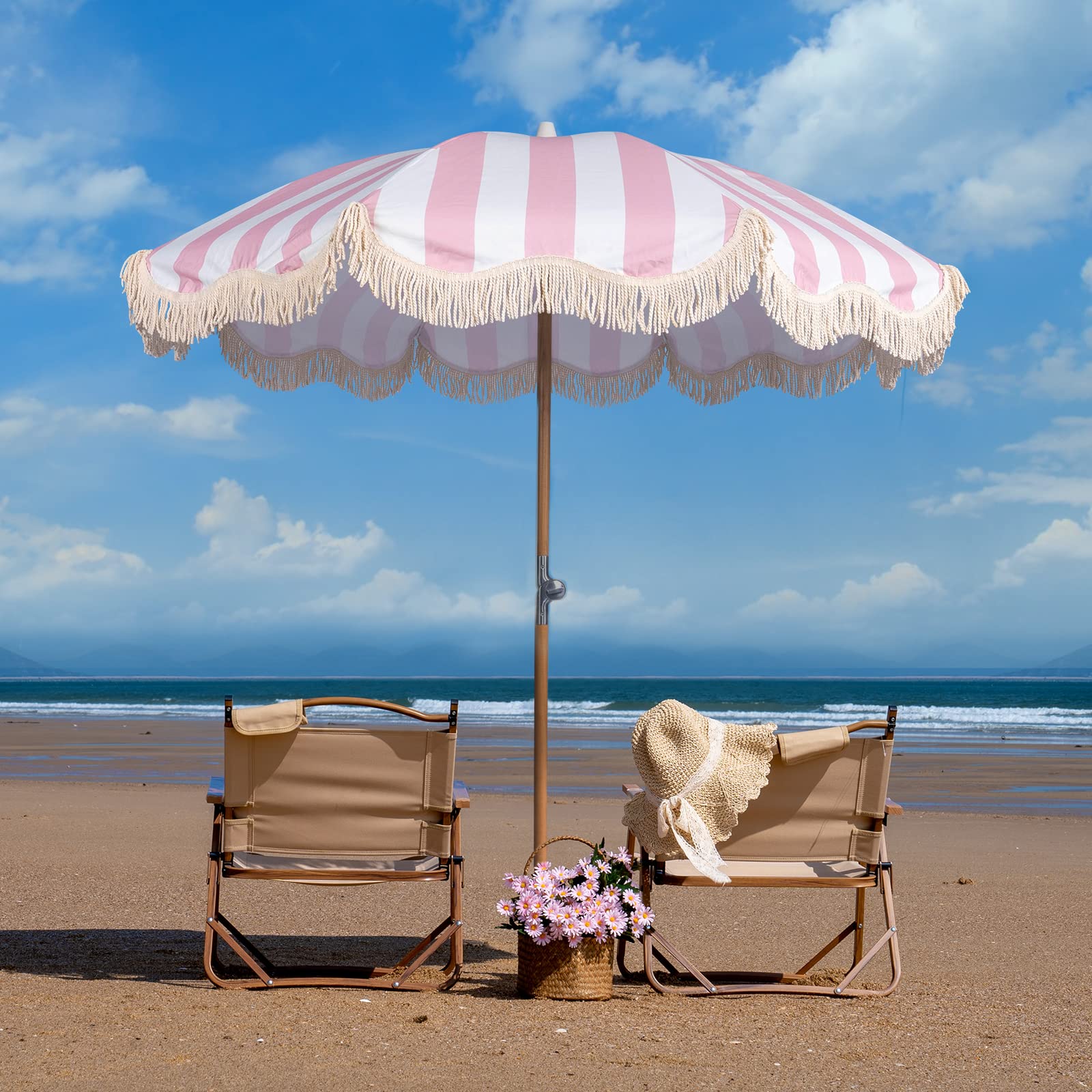 Funsite solid wood pole fringe design offers stylish, durable shade