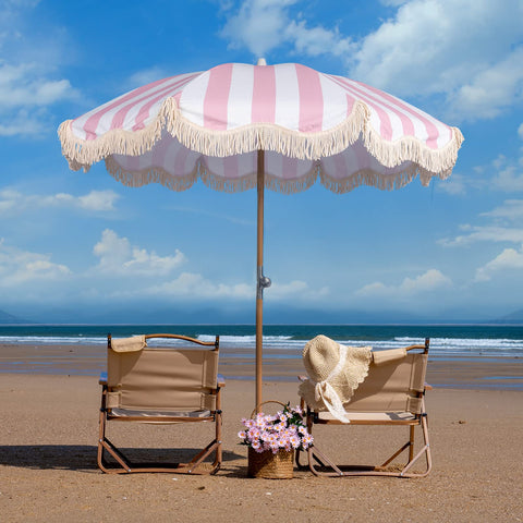 Funsite solid wood pole fringe design offers stylish, durable shade