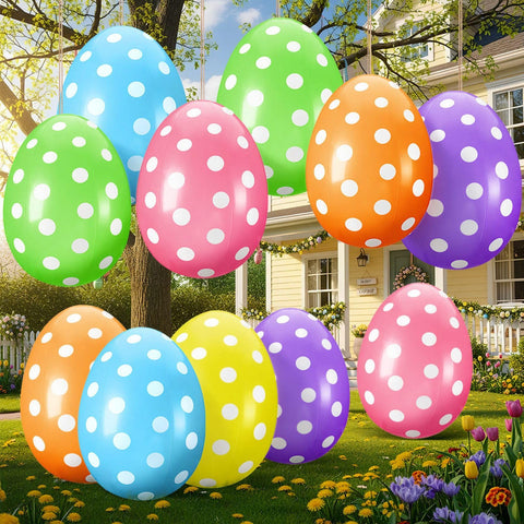 Funtery 12-pack 24inch Easter inflatable eggs for yard display and party decor