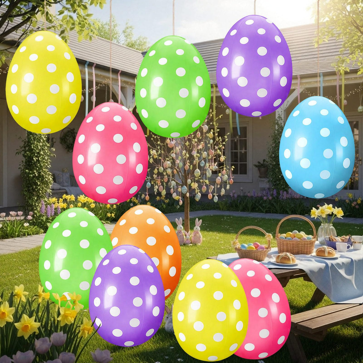 Funtery Easter egg inflatable 16in for outdoor display with vibrant color