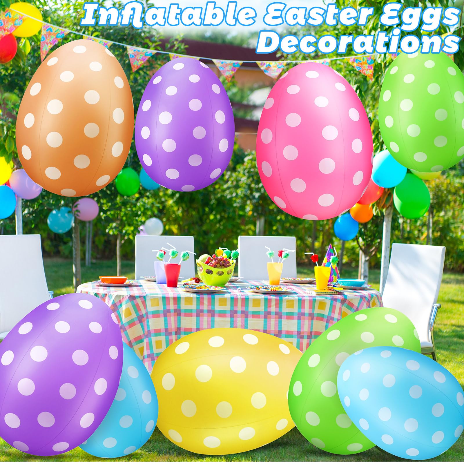 Funtery inflatable egg with bottom valve, quick setup for parties