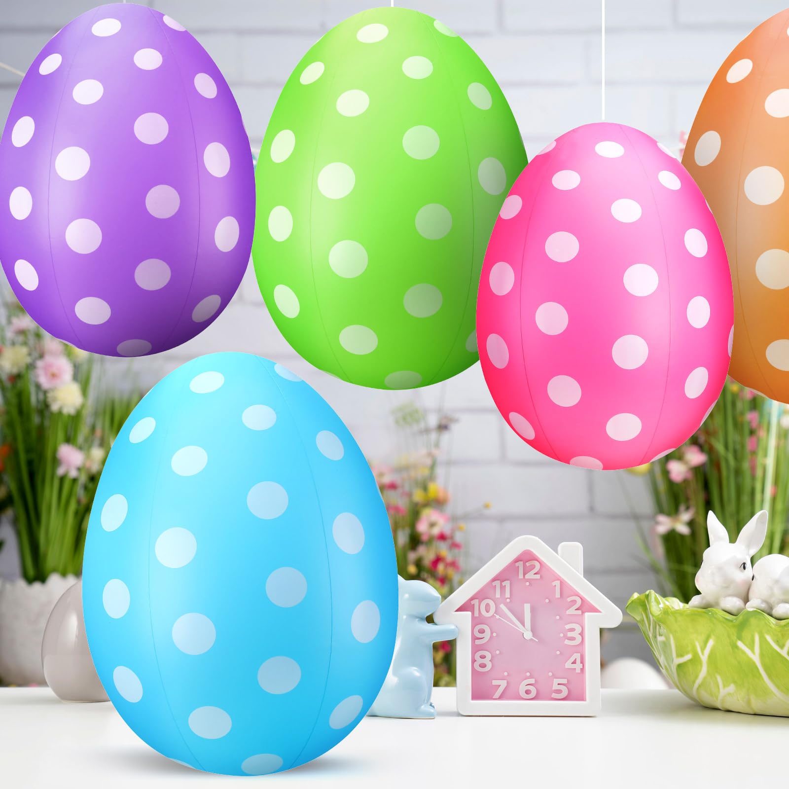 Funtery Easter inflatable egg yard decor, vibrant colors that pop under sunlight