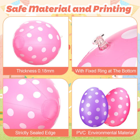 Funtery Easter inflatable egg set, 12-pack, versatile for indoor or outdoor decor