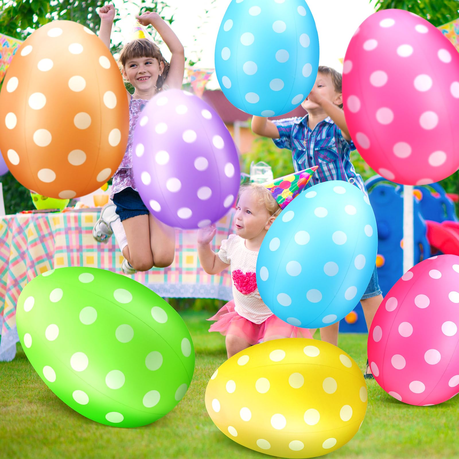 Funtery Easter inflatable eggs, yard decor, durable PVC for long-lasting seasonal displays