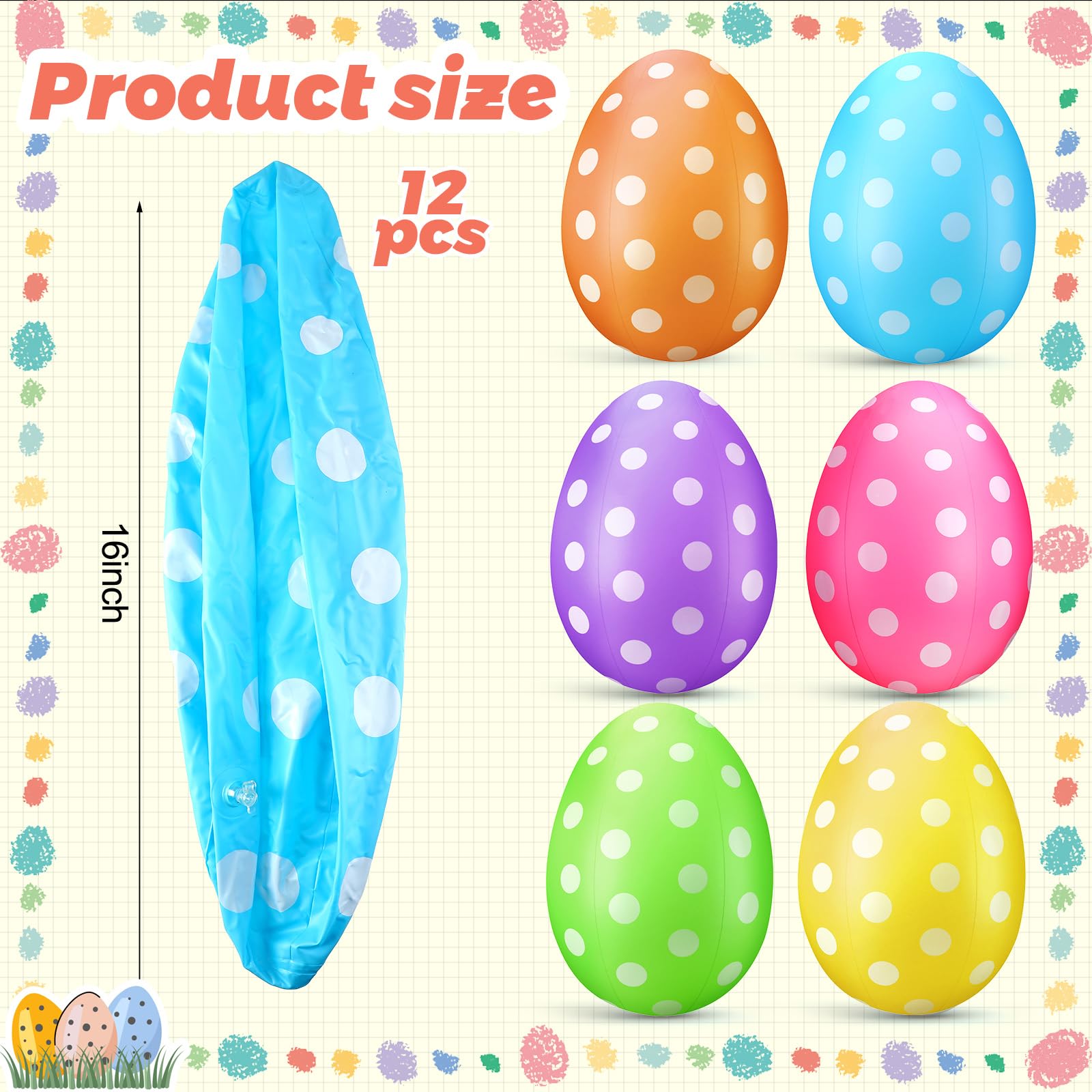 Funtery giant egg yard decor for parties, drawing attention with bright hues