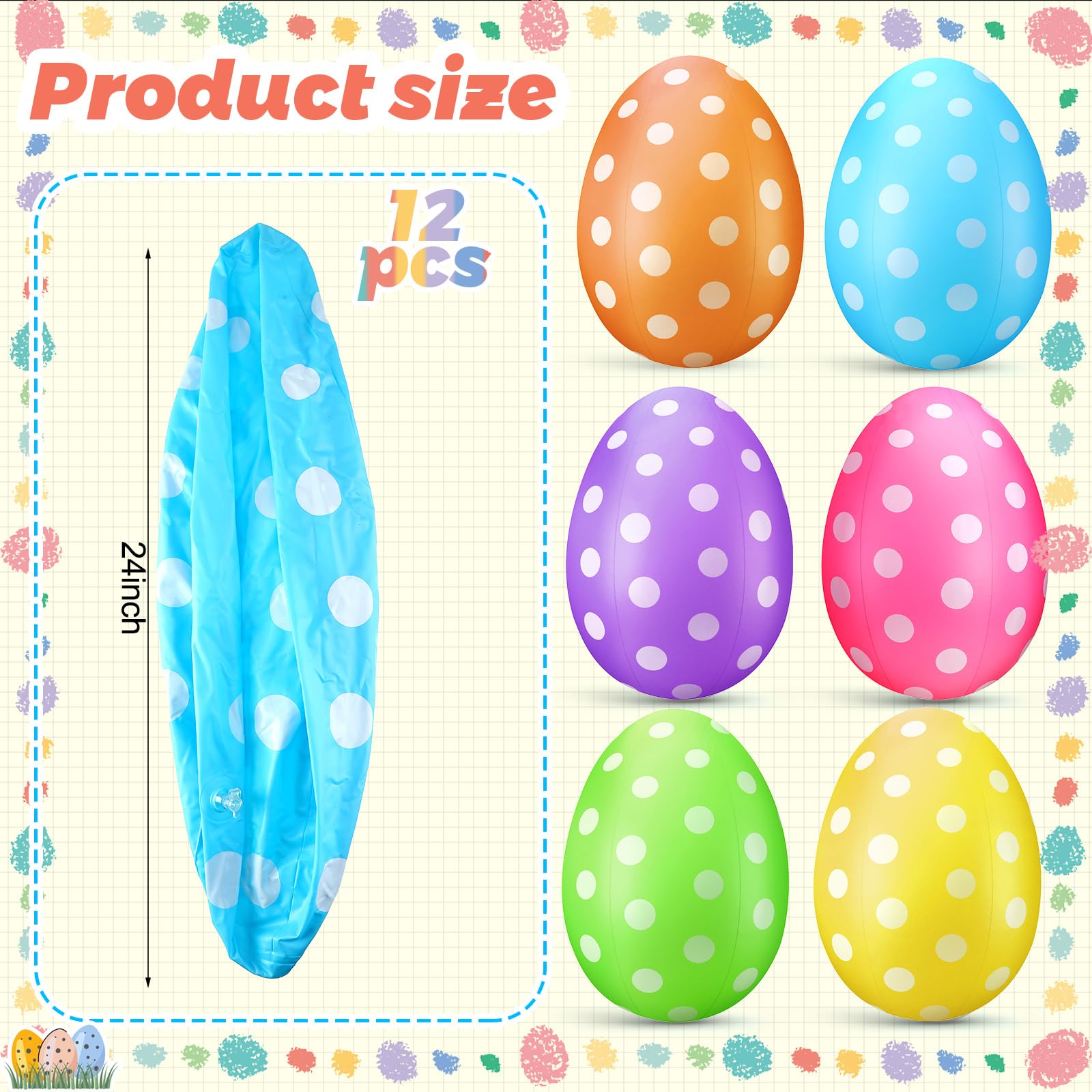 Funtery giant Easter eggs 24-inch diameter brighten outdoor spaces during celebrations