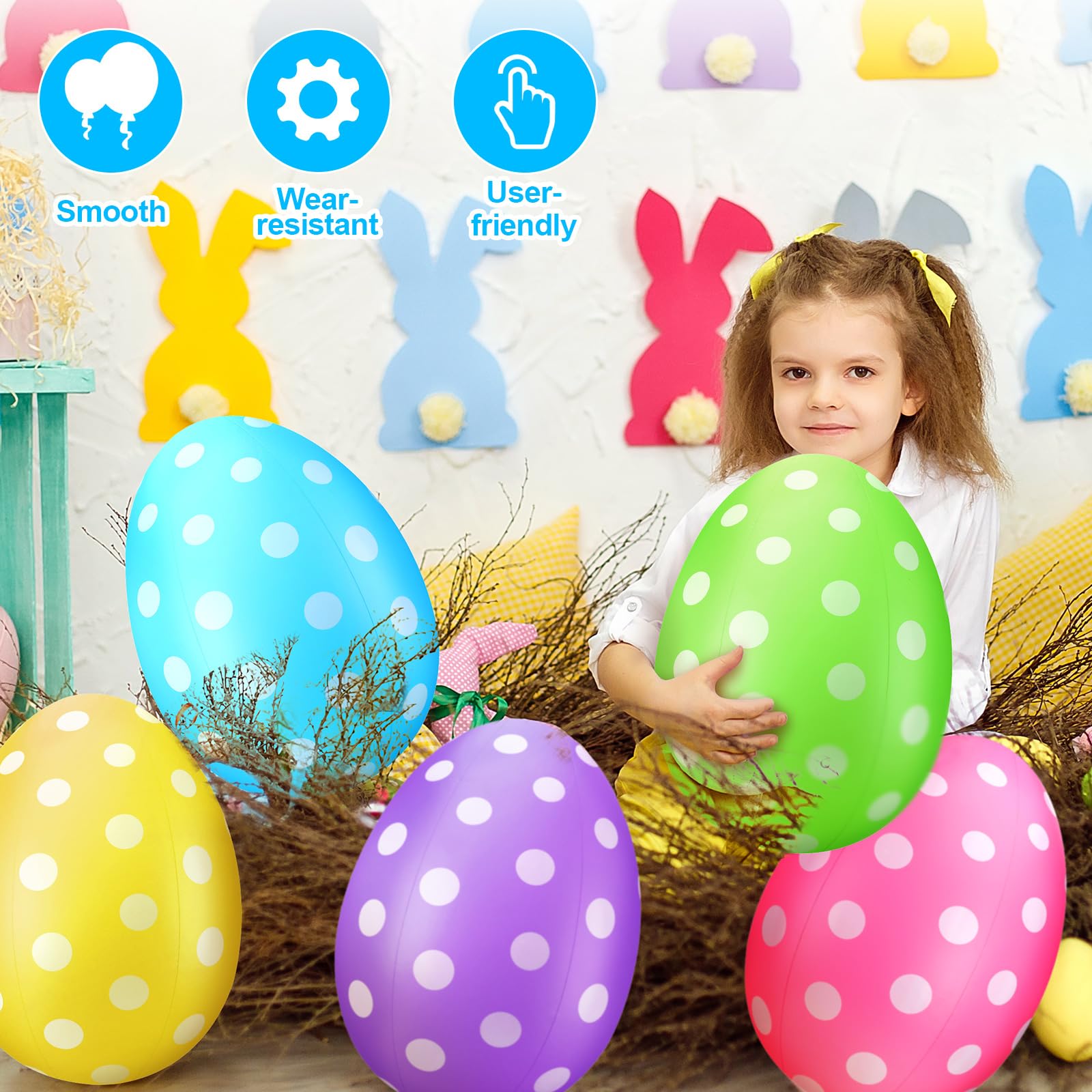 Funtery PVC-durable Easter eggs for long-lasting garden decorations
