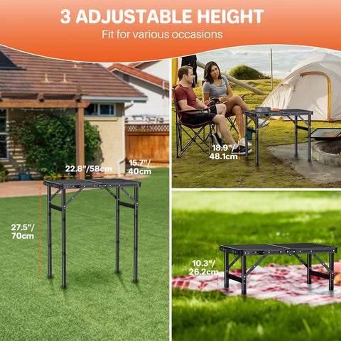 FUNYKICH table with 3-height adjustment enables standing or sitting setups.