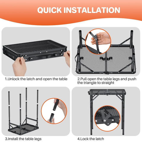 FUNYKICH portable grill table supports up to 66 pounds during outdoor use.