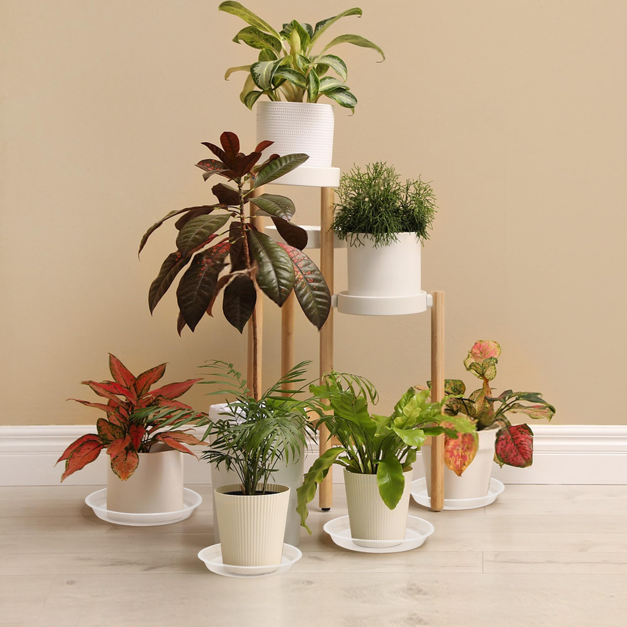 FUOAUYK heavy-pot-friendly saucer supports larger pots and keeps soil edges clean.