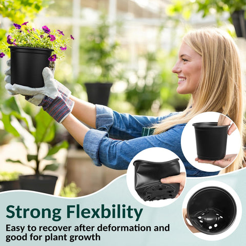 FUOAUYK PP plastic seedling pot showing flexible, durable material