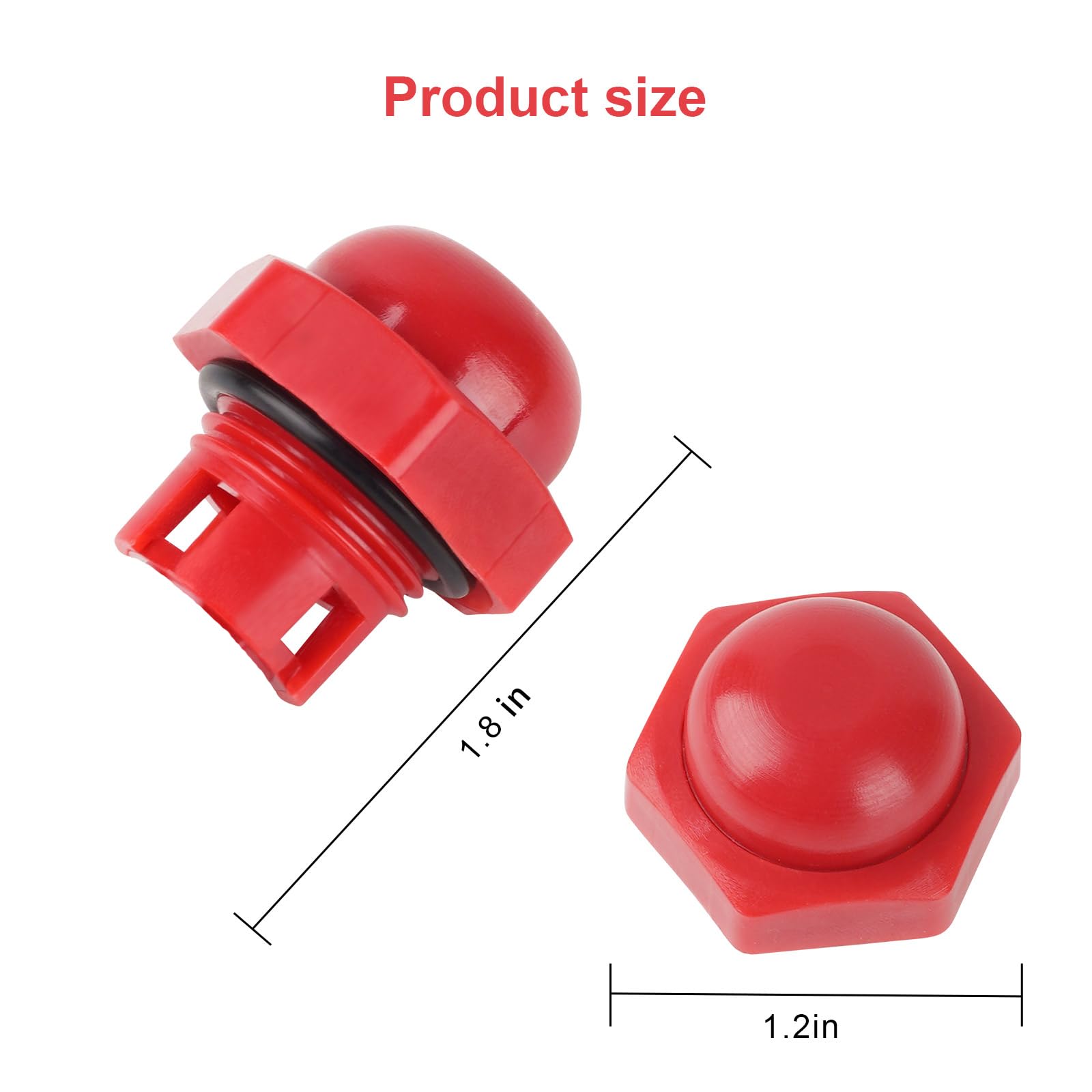 Fuoequl cat pump oil cap close-up ABS durability for heavy use.