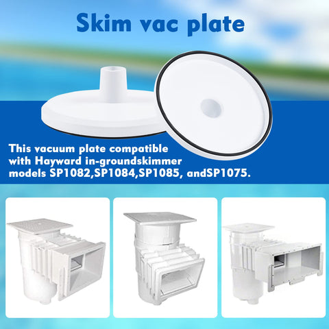 Fuoequl vacuum hose connected to skimmer plate enabling hands-free vacuuming
